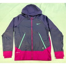 Women's Nike Therma-Fit Size Medium Zip Up Purple Hoodie