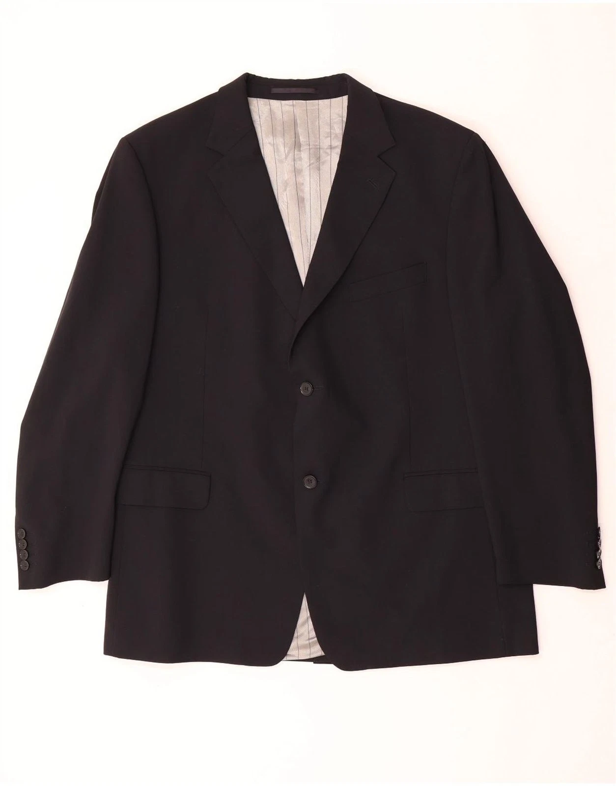 DOUGLAS Mens 2 Button Blazer Jacket UK 46 3XL Black Polyester CJ20