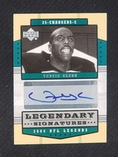 Vencie Glenn 2004 Upper Deck NFL Legends Legendary Signatures Auto Card Chargers