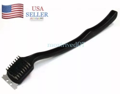 17" BBQ Grill Cleaning Stainless Steel Wire Bristle Brush Edge Scraper Cleaner