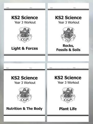CGP KS2 Science Year 3 Home Learning Workout Pack of 4 Workbooks Ages 7-8 Years