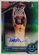 2021-22 Bowman Chrome U M Kendall Brown #BCPA-KBO GREEN REFRACTOR AUTO 25/99