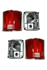 Tail Lights For Chevy Truck 1973-1987 Blazer 78-91 Lens And Housing Chrome Pair