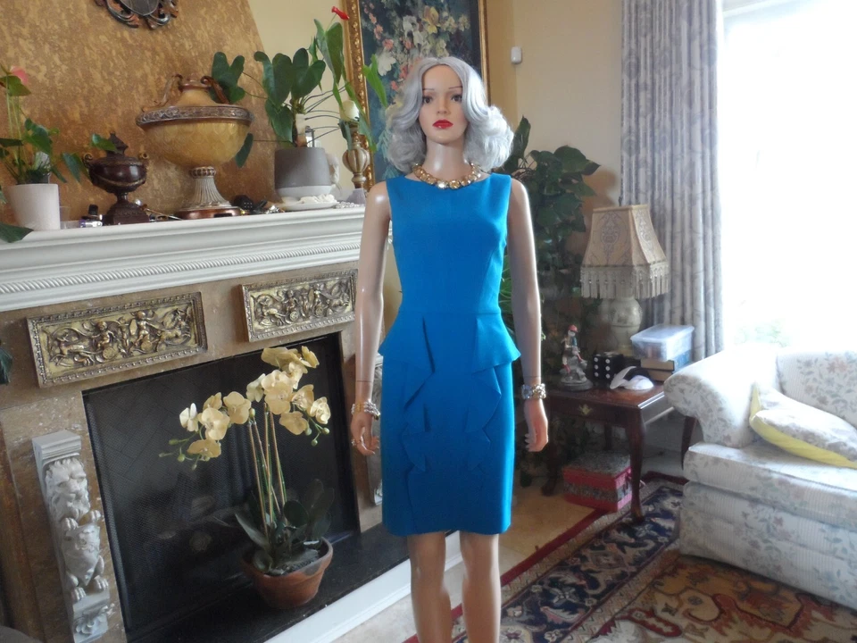 Emilio Pucci Light Blue Sheath Dress w/Front Ruffle Detail Size XS - Image 4 of 4