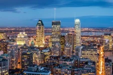Montreal Canada City Skyline At Dusk Photo Photograph Poster 24x16