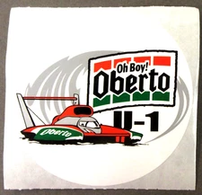 U-1 OH BOY! OBERTO 3.5" peel-off sticker Hydroplane boat racing c3