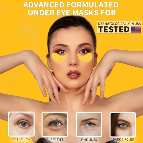 Under Eye Patches 70PCS, 24K Gold Eye Patches for Puffy Eyes Treatment, under Ey - Picture 2 of 12