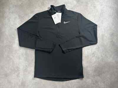Nike Dri-FIT Pacer Herren 1/4 Zip Lauftop - Schwarz - Größe UK Small  