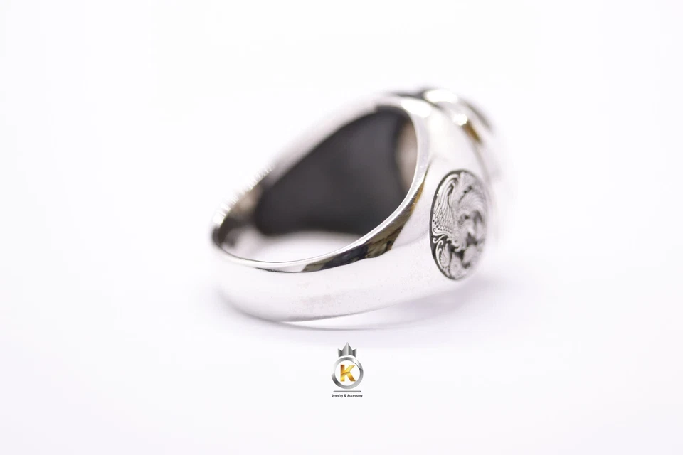 Anillo de cuarzo para hombre anillo de cuarzo rutileado anillo de plata anillo de cuarzo rutileado Foto 4 de 4