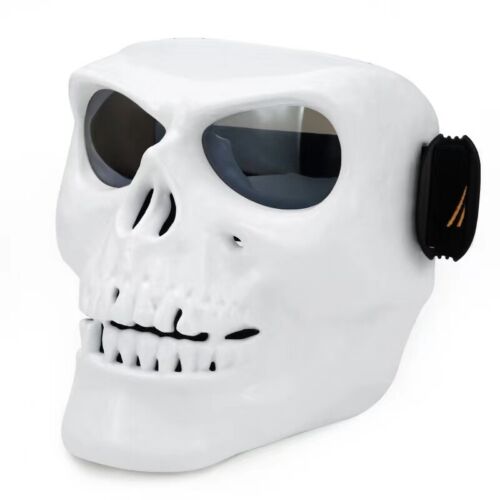 Motorcycle Face Shield Helmet skull Mask Goggles Dust-proof Black White - Picture 18 of 21