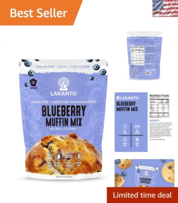 Easy to Make Sugar-Free Blueberry Muffin Mix - High in Fiber & 3g Net Carbs