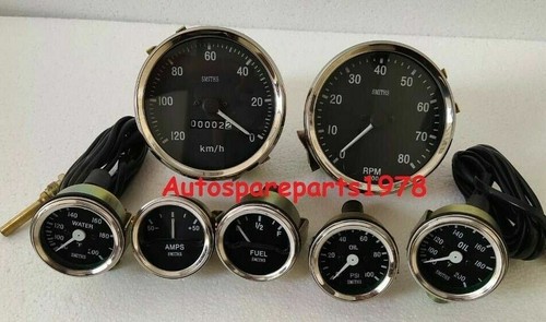 Smiths Temp F Oil Temp F Oil Fuel Volt Gauge Speedo 180-0 mph Tacho 0-80 100mm