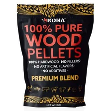Kona Premium Wood Pellets (8lbs) - Grilling & Smoking - Concentrated Pure Blend