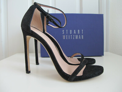 stuart weitzman black strappy heels