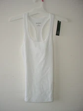 Wild Fable White Ribbed Racer Back Tank Top XXS