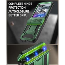 Funda con soporte verde a prueba de golpes para Motorola Moto Razr 2024/2025