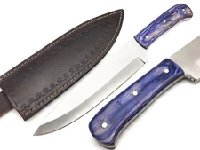 D2 STEEL CUSTOM HANDMADE HUNTING BOWIE BLADE SHARP KNIFE PAKKA WOOD GRIP & COVER