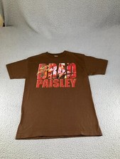 Brad Paisley Shirt Womens Medium Brown Y2K Bonfires Amplifiers Tour 2007