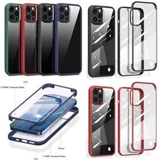 360 Full Body Front+Back Tempered Glass Luxury Case For Iphone 12/12 Pro 12 mini