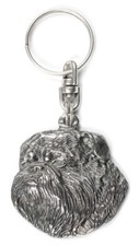 Griffon Bruxellois, Brussels Griffon I - Silver-plated dog pendant, handbag deco