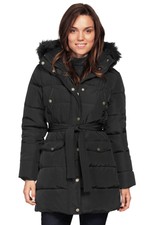 Ellos Women's Plus Size Belted Puffer Coat