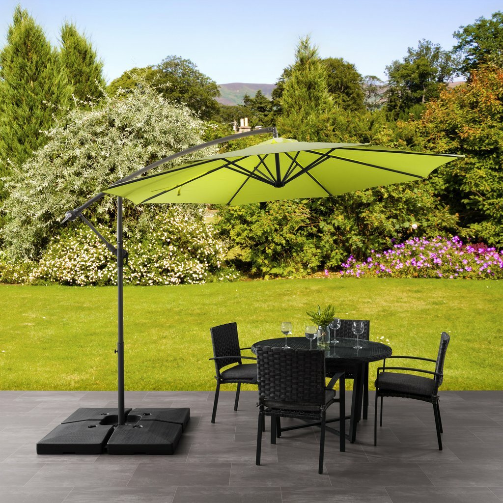 lime green patio umbrellas AreShark 9 FT Umbrella for Outdoor, Outdoor Table Umbrella with Push Button Tilt and Crank, Outdoor Patio with 8 Sturdy Ribs for Market, Garden, Pool (Apple Green) This umbrella is designed to enhance your outdoor oasis Deluxe Offset Patio Umbrella |