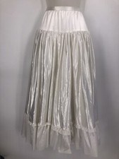 Vtg Petticoat Extra Ruffled White Satin Dance Slip Petticoat Small Waist
