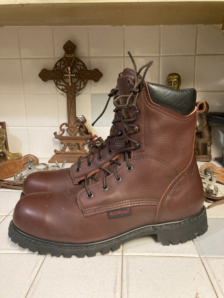 Vintage RED WING Oxblood Leather Work Boots steel toe SIZE 5D VINTAGE RED WING OXBLOOD LEATHER TRUCKER WORK BOOTS 5 D | eBay main image 4