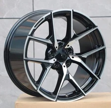 5x112 Black Machined Wheels 18x8.5 18x9.5 Staggered Fit Mercedes E350 E450 Set 4