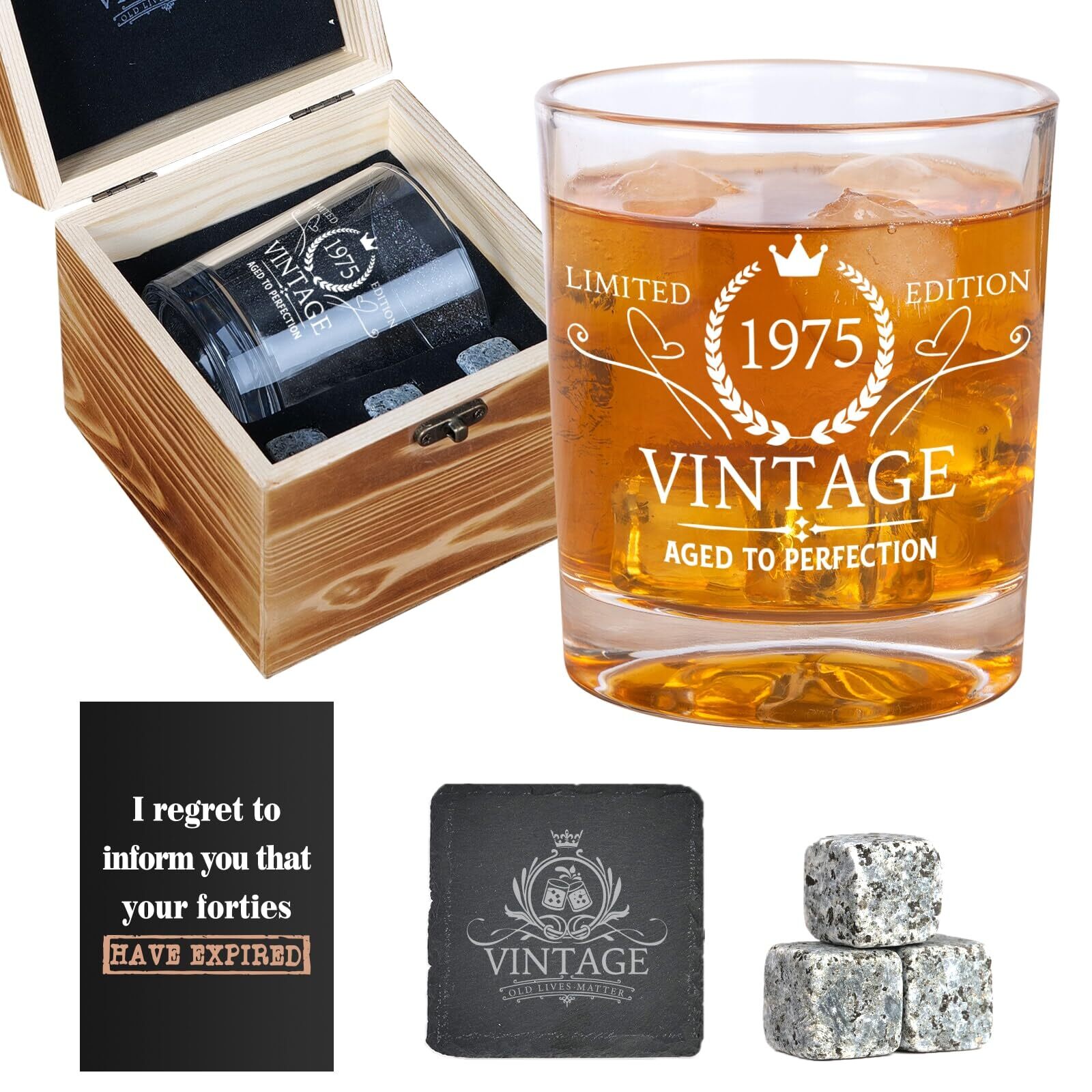 2025 50th Birthday Gifts For Him 1975 Whiskey Glasses 50th Birthday Gifts For