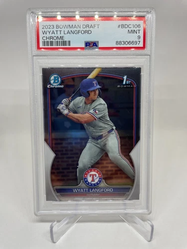 2023 Bowman Draft Chrome Wyatt Langford 1st Bowman - #BDC-106, MINT PSA 9