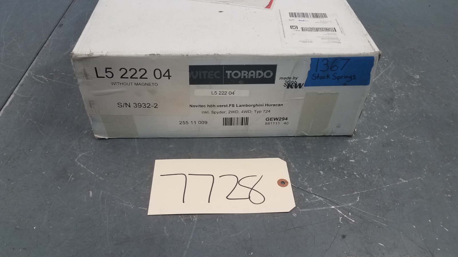 Lamborghini Huracan OEM Shock Spring Set #7728 B5