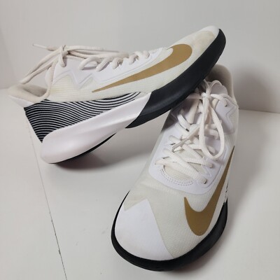 Nike バスケットボールシューズ ホワイト/ゴールド NIKE CZ8780-100 Mens Precision 4' White Metallic Gold Swoosh Shoe
