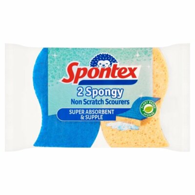 Spontex 2 schwammfreie kratzfeste Scheuermaschine - super saugfähig & geschmeidig