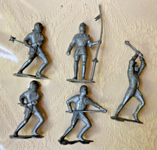 Vintage Marx 1965 Sir Valiant Castle Playset Medieval Knights 2 1/2" Lot of 4