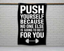 Motivational Home Gym Flag Fitness Wall Art Garage Gym Decor