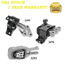 3 PCS MOTOR & TRANS MOUNT FIT CHEVY SONIC 14-17 1.6L & 17-18 1.8L - AUTO TRANS