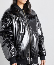 Nwt Fete Imperiale Paris Aurora Bomber Black Oversized Jacket Sz T36, Us 4