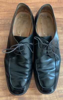Salvatore Ferragamo Men’s Black Leather Lace Up Oxford Dress Shoes Size US 13 D Salvatore Ferragamo Men main image 2
