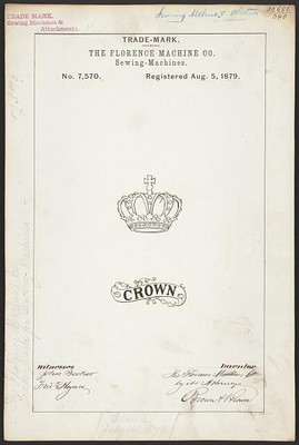 Photo:The Florence Machine Co. for Crown brand Sewing-Machines