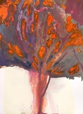 Abstract Mixed Media Painting on 11 X 15” Paper Contemporary