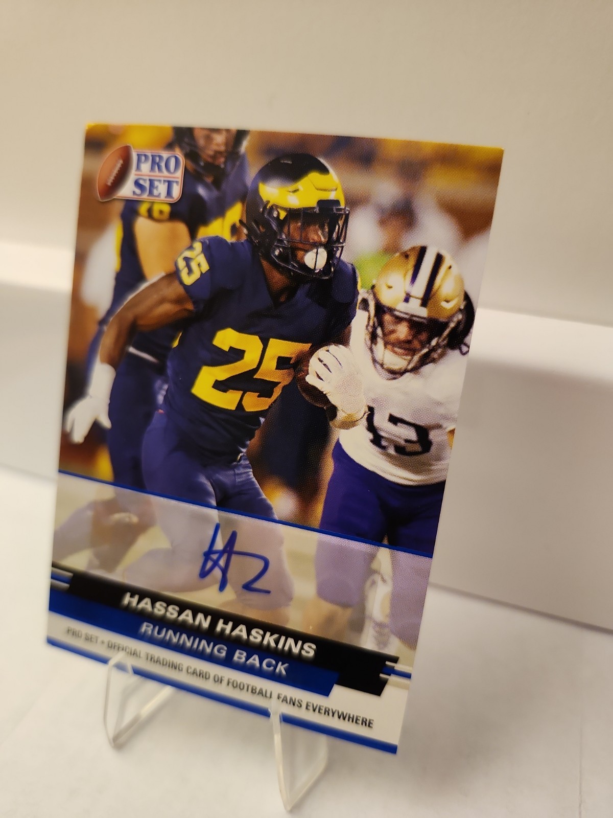 2022 Pro Set Hassan Haskins Auto Blue PSA-HHA view 2
