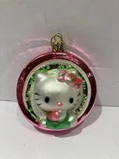 Sanrio Hello Kitty Hand Made Glass Ornament Candy Cane by Kurt S. Adler 2013