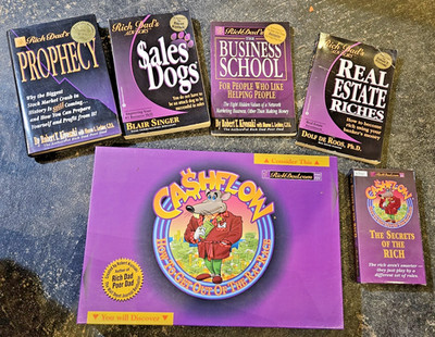 Rich Dad Cashflow Board Game + Books + VHS Bundle - Get Out Of The Rat Race 101
