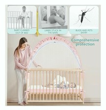 Uncommon Basics Pink Mesh Crib Tent Canopy for Full-Size Crib