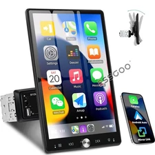 Apple Carplay 10.4" Rotatable Single Din Touch Screen Stereo Bluetooth GPS Radio