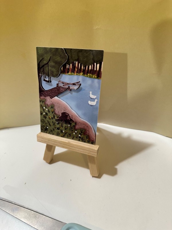 ACEO Printed Mini Card, landscape, scenery, ‘Lakeside Serenity’