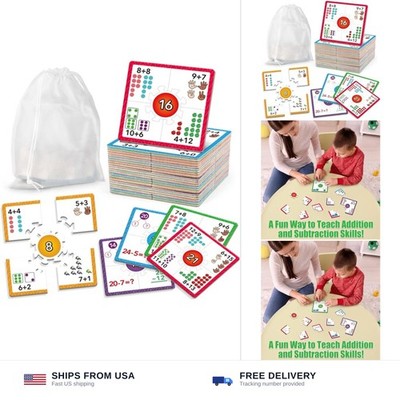 Torlam Addition and Subtraction Puzzle Cards Math Manipulatives Kindergarten ...