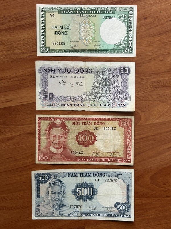 South VIET NAM CONG HOA: 1966 Banknotes - Lot Set of 4 - RARE - UNC. & CIR.