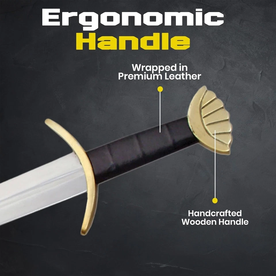 Espada vikinga de latón SD 36,5 pulgadas con vaina de acero al carbono lista para la batalla Foto 4 de 4